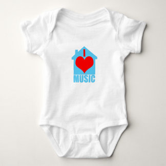 I Love House Music - Heart House Baby Bodysuit