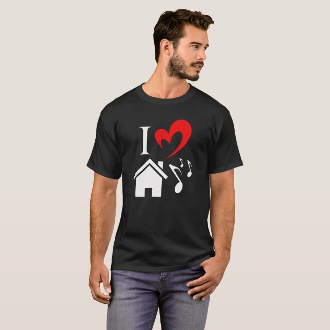 I Love House Music heart Valentines day T-Shirt (Front Full)