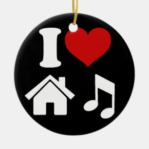 I Love House Music Ornament Ibiza Dancing Party