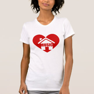 i love house music t shirt with red heart