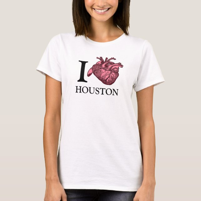 I Love Houston anatomically correct heart t-shirt (Front)