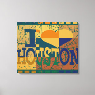 I love Houston and pop art vintage Canvas Print