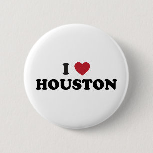 I Love Houston Texas 6 Cm Round Badge