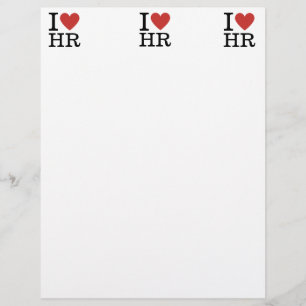 I ❤️ Love HR - Human Resources Depatment Custom Letterhead