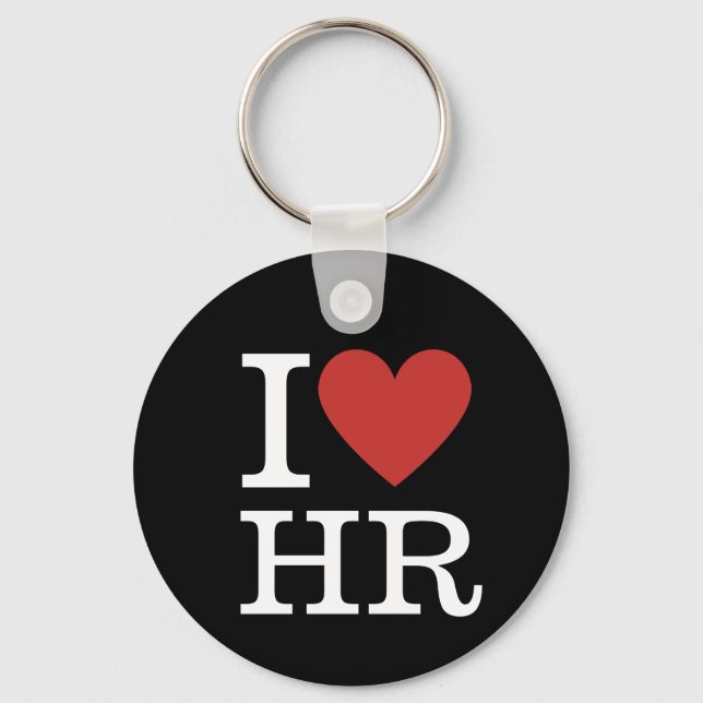  I ❤️ Love HR Keychain, Human Resources Department Key Ring (Front)