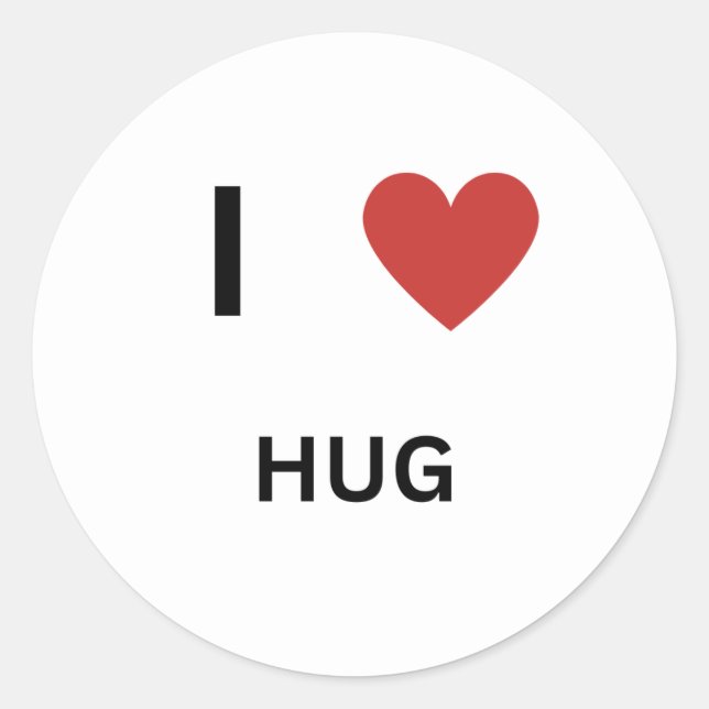 I Love Hug Classic Round Sticker (Front)
