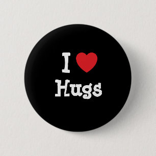 I love Hugs heart custom personalised 6 Cm Round Badge