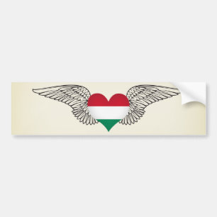 I Love Hungary -wings Bumper Sticker