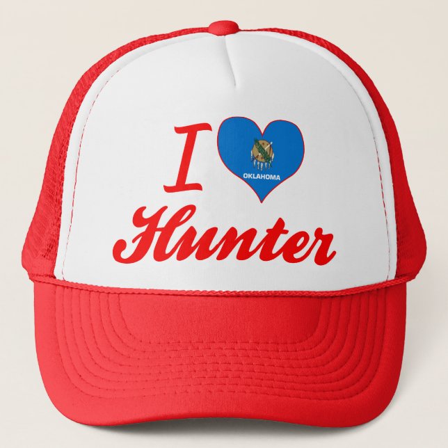 I Love Hunter, Oklahoma Trucker Hat (Front)