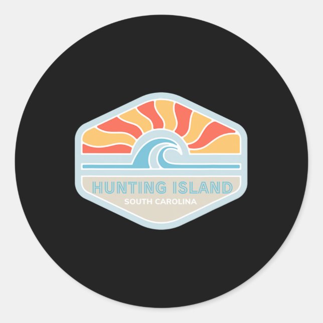 I Love Hunting Island Beach South Carolina Ocean W Classic Round Sticker (Front)