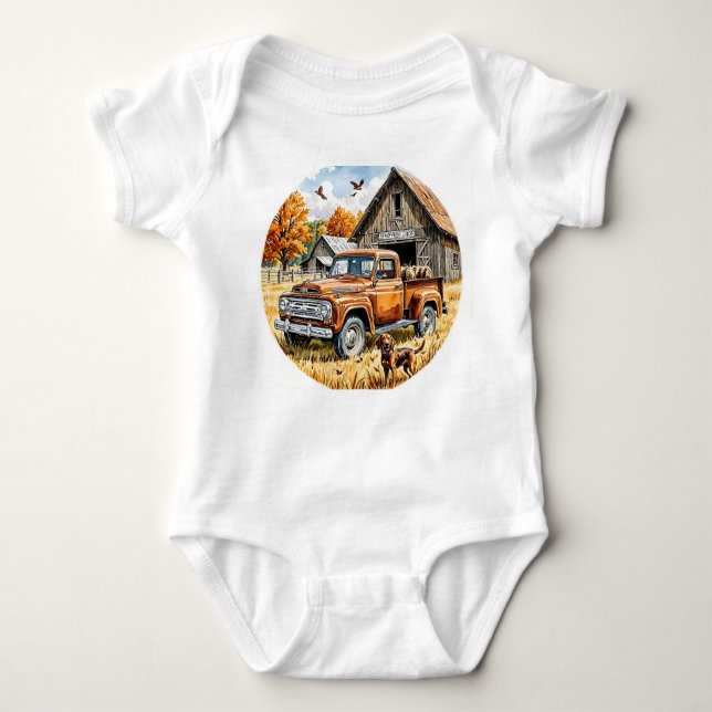 I Love Hunting With Daddy, Fall Hunting, Autumn,   Baby Bodysuit (Front)