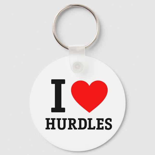 I Love Hurdles Key Ring (Front)