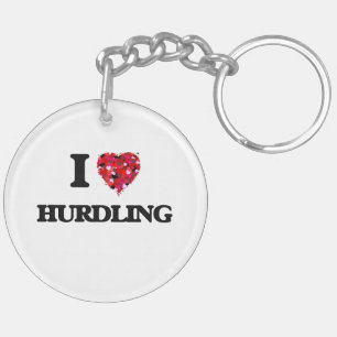 I Love Hurdling Key Ring