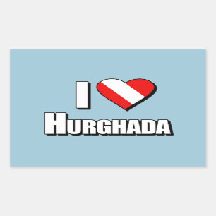 I Love Hurghada Diving Rectangular Sticker