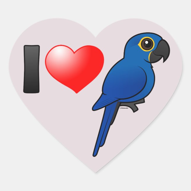 I Love Hyacinth Macaws Heart Sticker (Front)