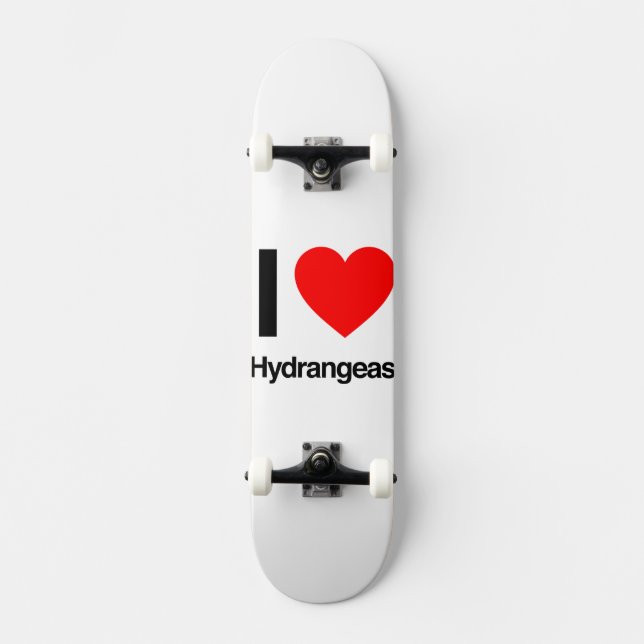i love hydrangeas skateboard (Front)