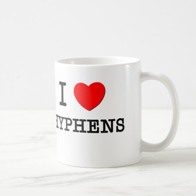I Love Hyphens Coffee Mug (Right)