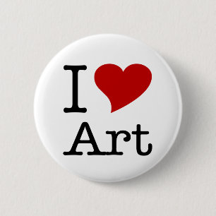 I Love (I Heart) Art 6 Cm Round Badge