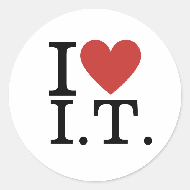 I ❤️ Love I.T. CUSTOMIZABLE Stickers (Front)