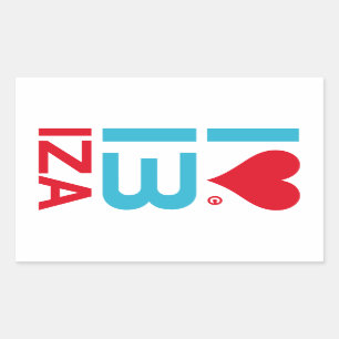I LOVE IBIZA RECTANGULAR STICKER