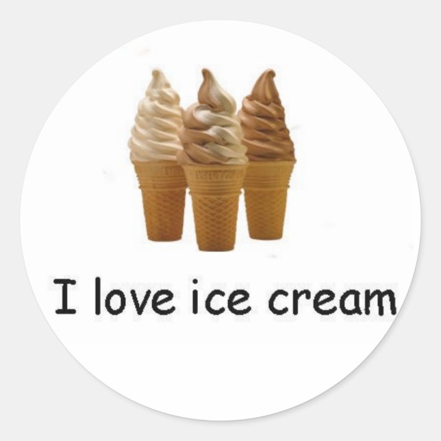I love ice cream 3 Cones Sticker (Front)