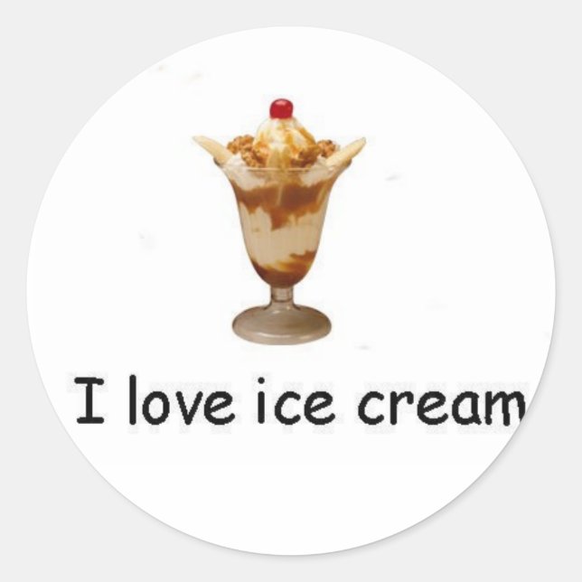 I love ice cream Banana Split Sticker (Front)