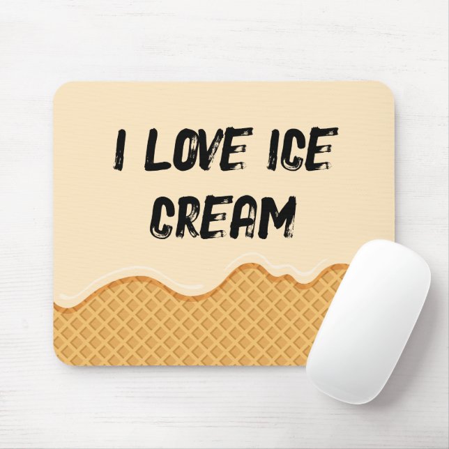 I love ice cream funny cute Humour Unique Modern Mouse Pad (With Mouse)
