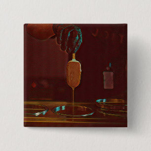I love ice cream popsicle 15 cm square badge