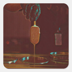I love ice cream popsicle square sticker