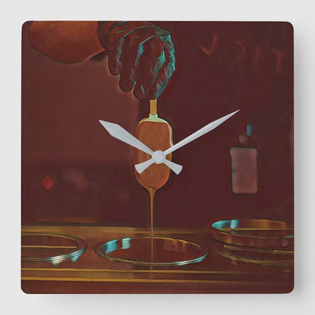 I love ice cream popsicle square wall clock (Front)
