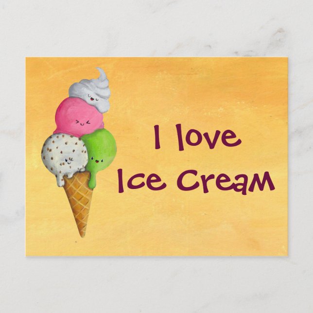 I love Ice Cream Postcard (Front)