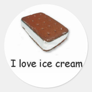 I love ice cream Vanilla Sandwich Sticker