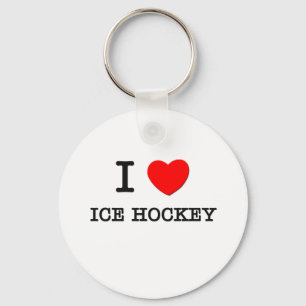 I Love Ice Hockey Key Ring