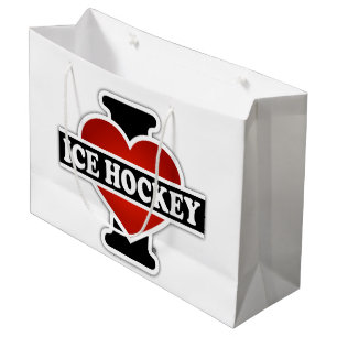I Love Ice Hockey Large Gift Bag