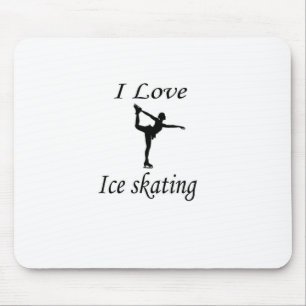 I Love Ice-skating Mouse Pad