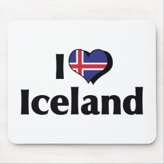 I Love Iceland Flag Mouse Pad