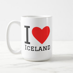 I love iceland square sticker coffee mug