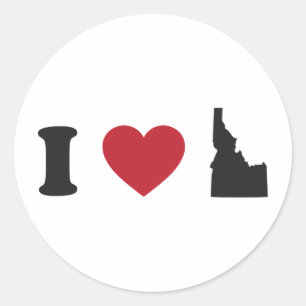 I Love Idaho Classic Round Sticker