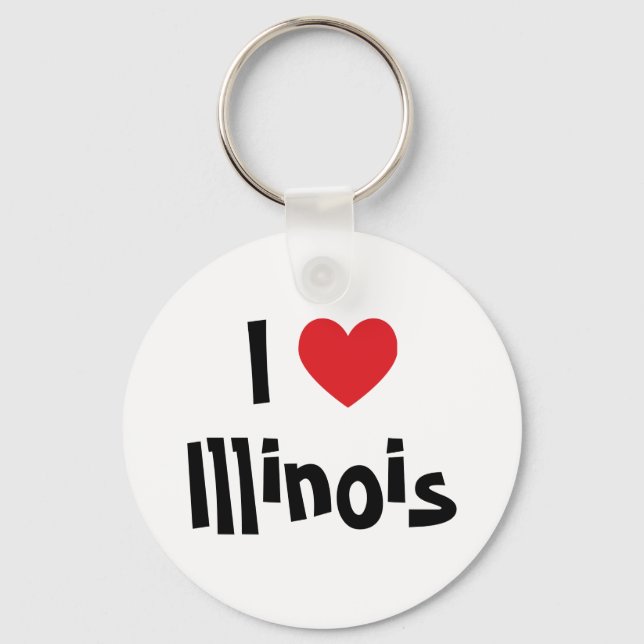I Love Illinois Key Ring (Front)