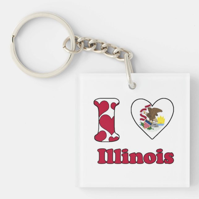 I love Illinois Key Ring (Front)