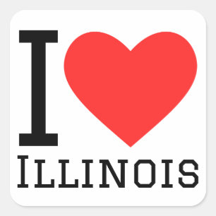 I love Illinois Square Sticker