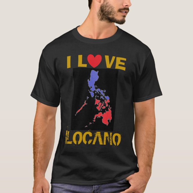 I Love Ilocano Basic Dark Shirt (Front)