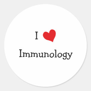 I Love Immunology Classic Round Sticker