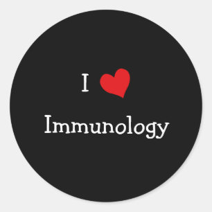 I Love Immunology Classic Round Sticker