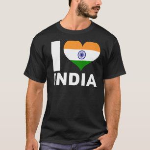 I Love India Heart Flag India T-Shirt