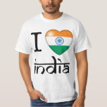 I Love India T-Shirt<br><div class="desc">Do you love Indian Cricket? Show the world with this great new design featuring the Indian flag in the shape of a heart. Exclusively designed by Cricket Gone Mad in the UK.</div>