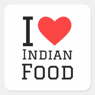 I love Indian food Square Sticker