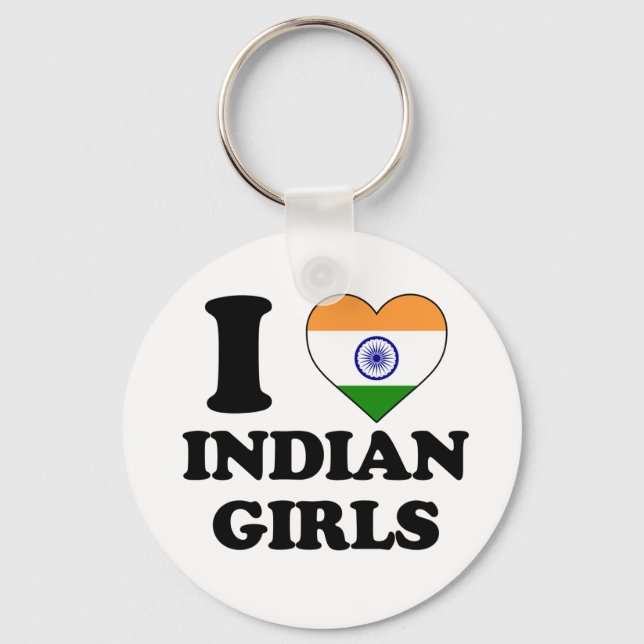 I love Indian girls Key Ring (Front)