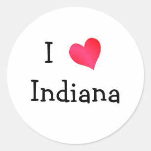 I Love Indiana Classic Round Sticker