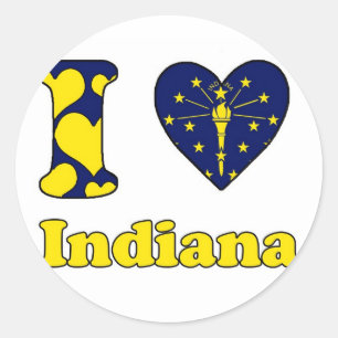 I love Indiana Classic Round Sticker